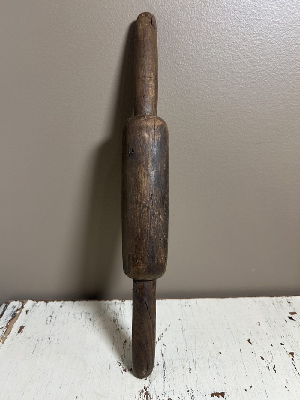 Vintage Wooden Rolling Pin - Rustic Brown